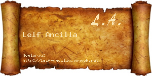Leif Ancilla névjegykártya