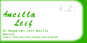 ancilla leif business card
